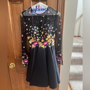 RARE- Black & Bejeweled Floral Homecoming Dress by Hannah S - Size 0 - Worn Once